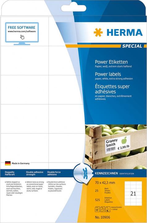 Immagine prodotto HERMA Etichette di potenza A4