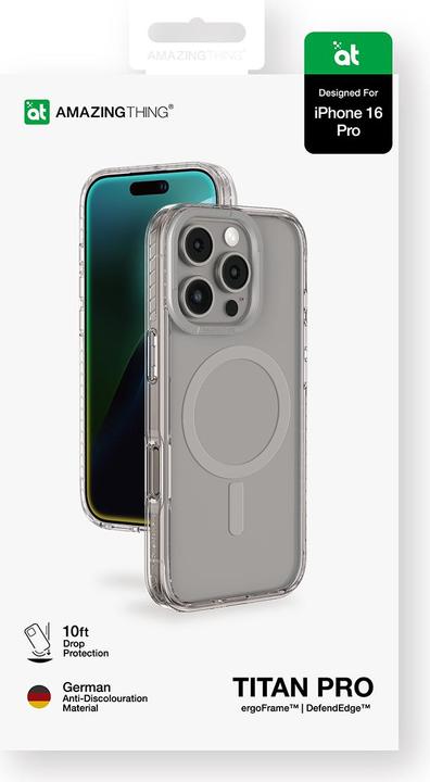Produktbild Amazingthing Titan Pro Mag Case mit Magnetring für iPhone 16 Pro - Grau (Apple iPhone 16 Pro)