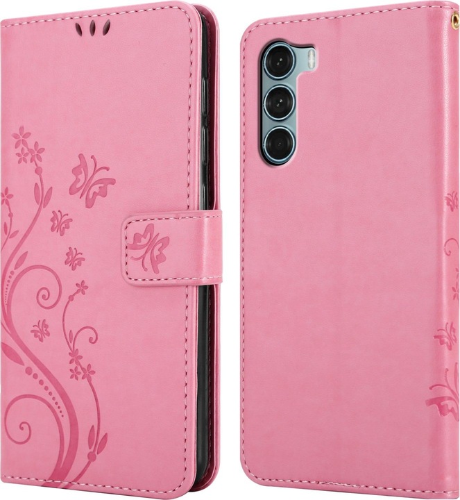 Actual product image Cadorabo Case Flower Book (Motorola Moto G200 5G)