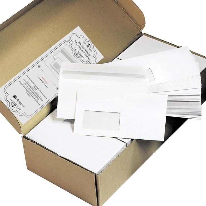 Produktbild Tatmotive Briefumschläge DIN lang mit Fenster (1000 Stück) (DIN lang (11 x 22 cm), 1000 x)