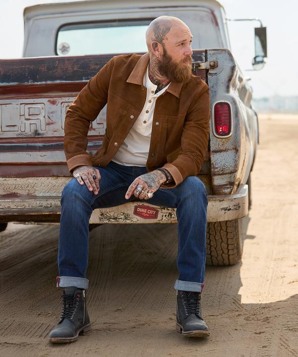 Produktbild Joe Browns Check Lined Stylish Two-Tone Leather Jacket (M)