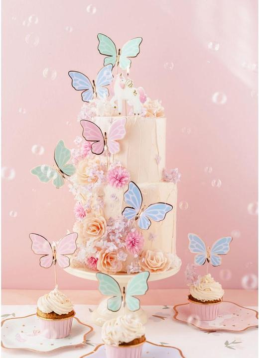Actual product image Partydeco Cake toppers - Papillons (9 pcs.)