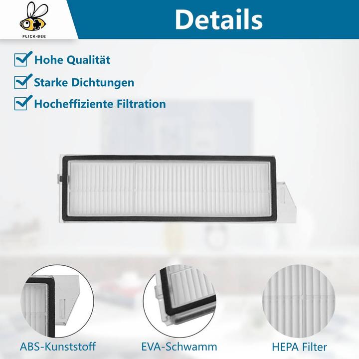 Produktbild Flickbee HEPA-Filter 2er Pack für Roborock S8 MaxV Ultra, S8 Max Ultra