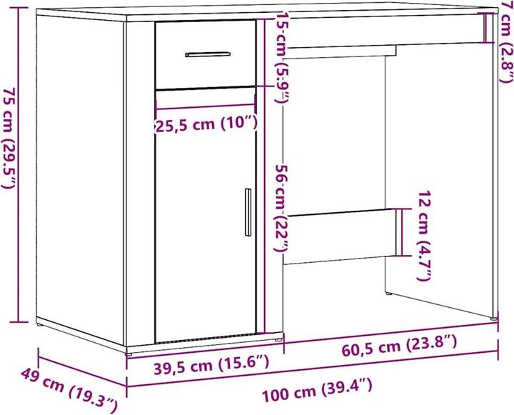 Image du produit vidaXL Schreibtisch (100 x 49 x 75 cm)