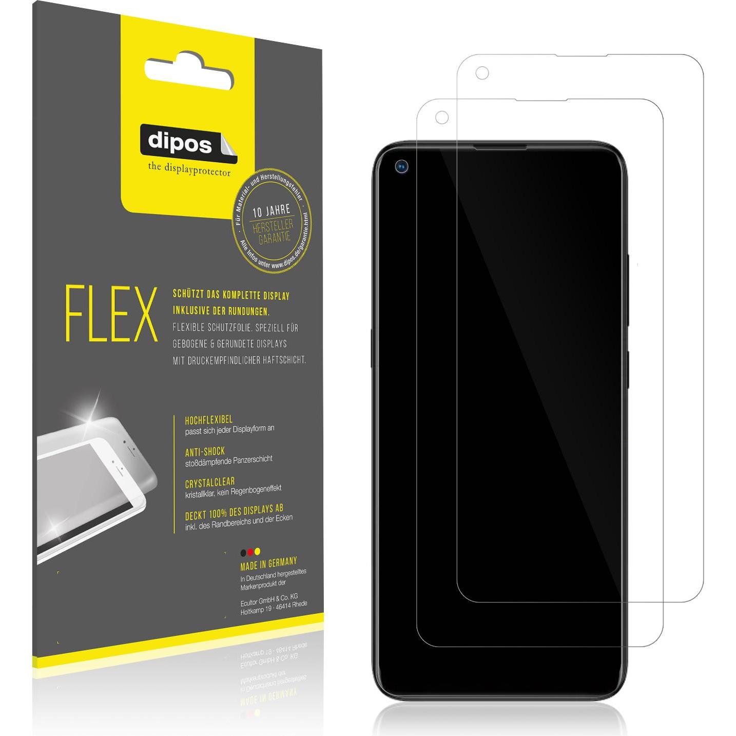 Dipos Displayschutzfolie Full-Cover 3D (2 Stück, Vivo Z5x), Smartphone Schutzfolie, Transparent