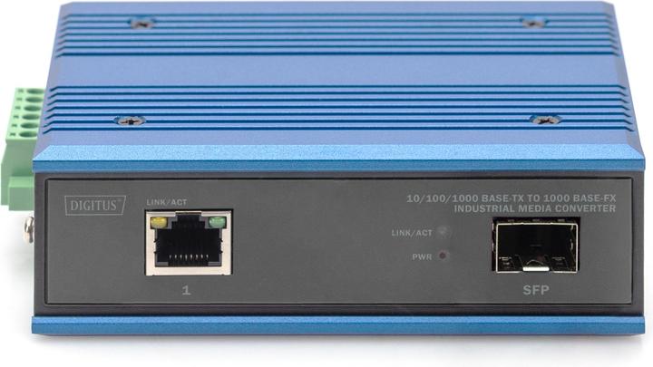 Actual product image Digitus 10/100/1000 Base-TX to 1000 Base-FX Industrial Media Converter (2 ports)