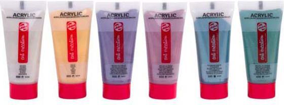 Produktbild Talens AKRYLMALK.METALLIC ARTCR.6x12ml (Metallic sortiert, 12 ml)