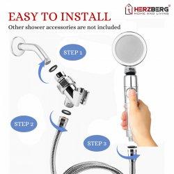 Produktbild Herzberg Home & Living Duschkopf mit Turbopropeller - Blau