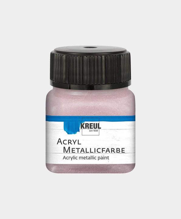 Productafbeelding Kreul Acryl metallic verf, crèmekleurig dekkend, 20 ml (Roze goud, 20 ml)