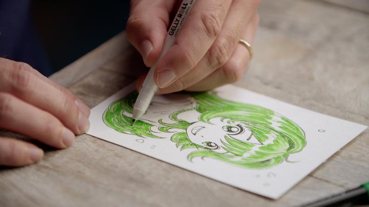 Actual product image Sakura Kreativ Kit (Black, Emerald green, White, 3x)