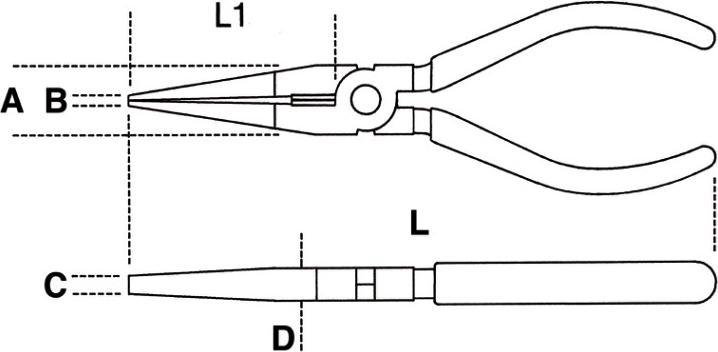Produktbild BETA 011660270 Lange Telefonzange 200 mm (200 mm)