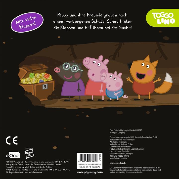 Produktbild Panini Peppa Pig: Peppa findet einen Schatz - Mein Abenteuer-Klappenbuch (Deutsch, Panini, 2023)