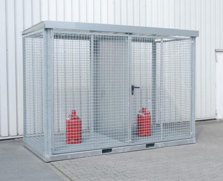 Produktbild eurokraft pro Gasflaschencontainer, montiert