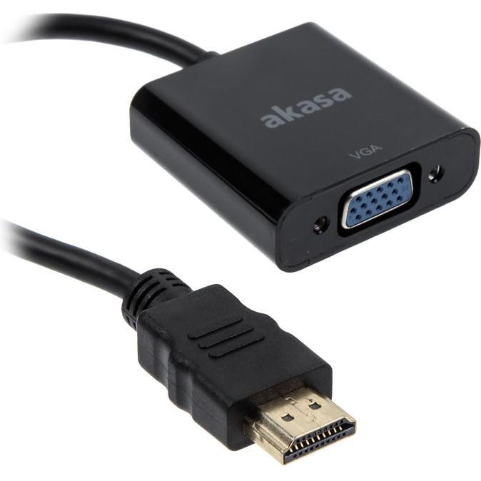 Thumbnail - Akasa HDMI (Typ A) — VGA (HDMI, 20 cm), Data + Video Adapter, Schwarz