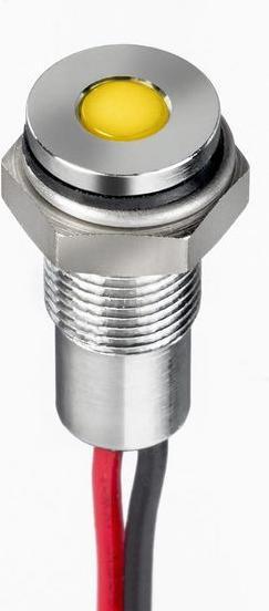 Produktbild RS PRO 6mm flush IP67 sealed chrome LED,yel 24V