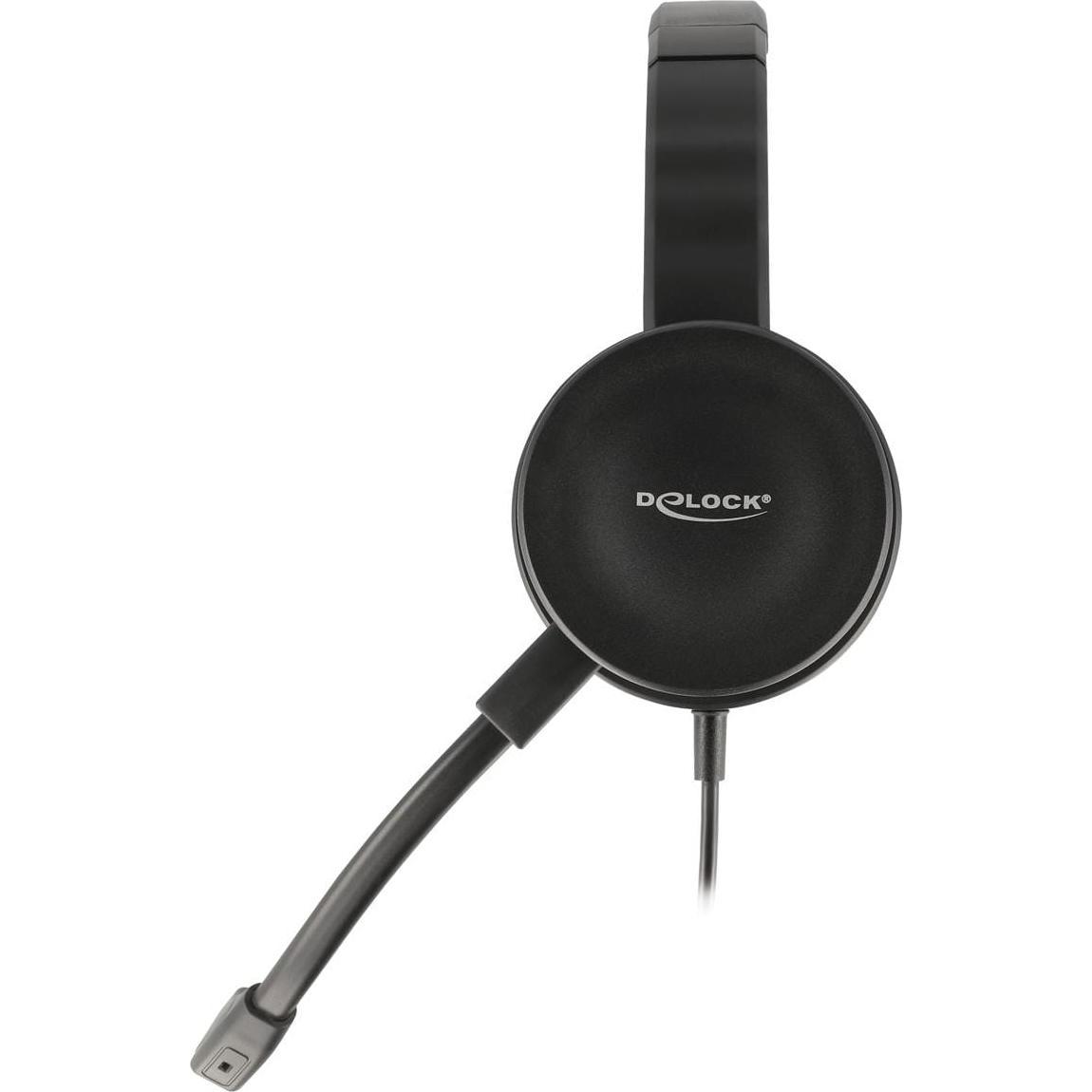 Thumbnail - Delock USB Stereo Headset mit Kabelfernbedienung und Quick-Mute Taste für PC und Notebook (Kabelgebunden, USB-A), Office...