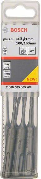 Image du produit Bosch Professional Zubehör Foret marteau SDS plus-5, 3,5 x 100 x 160 mm, pack de 10 (3,5 mm)