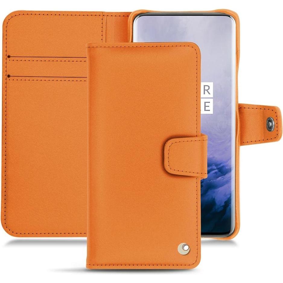 Noreve Lederschutzhülle Wallet (OnePlus 7 Pro), Smartphone Hülle, Orange
