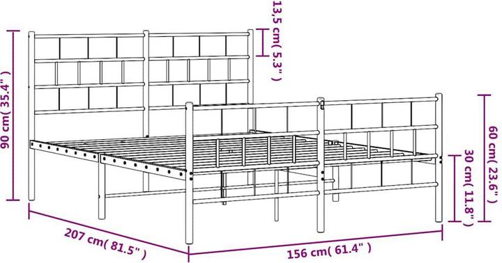 Image du produit vidaXL Metall Bettgestell (150 x 200 cm)