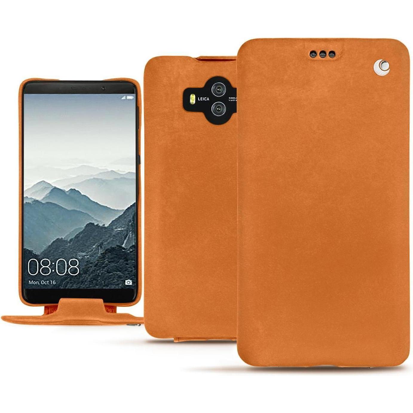 Noreve Lederschutzhülle vertikal (Huawei Mate 10), Smartphone Hülle, Orange