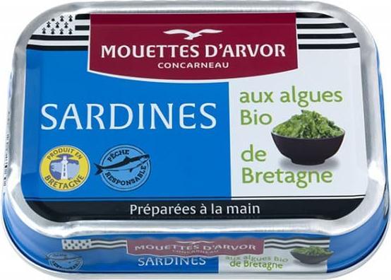 Produktbild Les Mouettes d'Arvor Sardinen mit Bio-Algen der Bretagne (115 g)