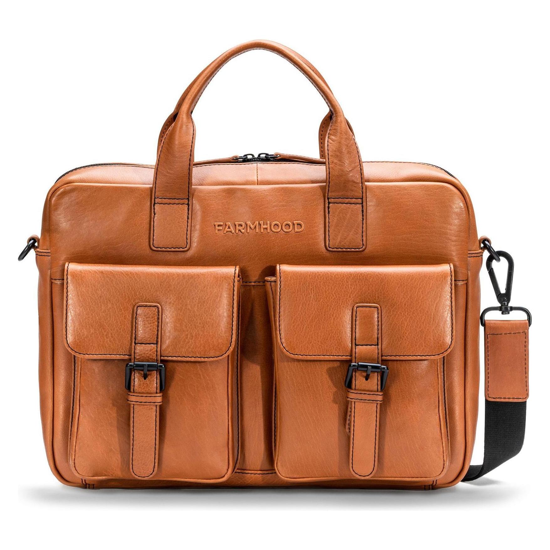 Farmhood Memphis Aktentasche Leder 39 Cm Laptopfach (15.40"), Notebooktasche, Braun