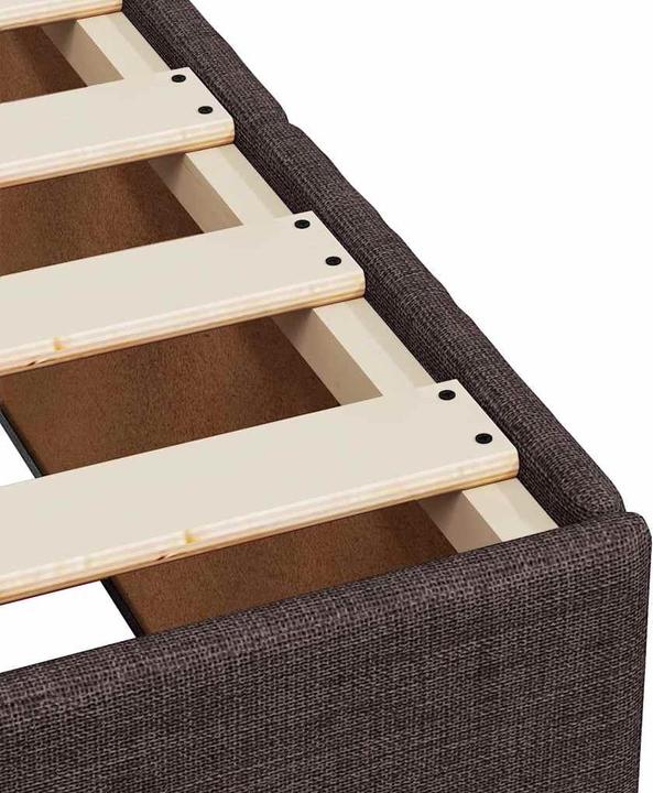 Immagine prodotto VidaXL Letto a molle Letto imbottito Letto con materasso marrone scuro 90x200cm in tessuto (90 x 200 cm)
