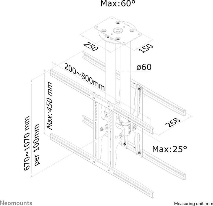 Produktbild Neomounts Plasma-C100D (Decke, 75")