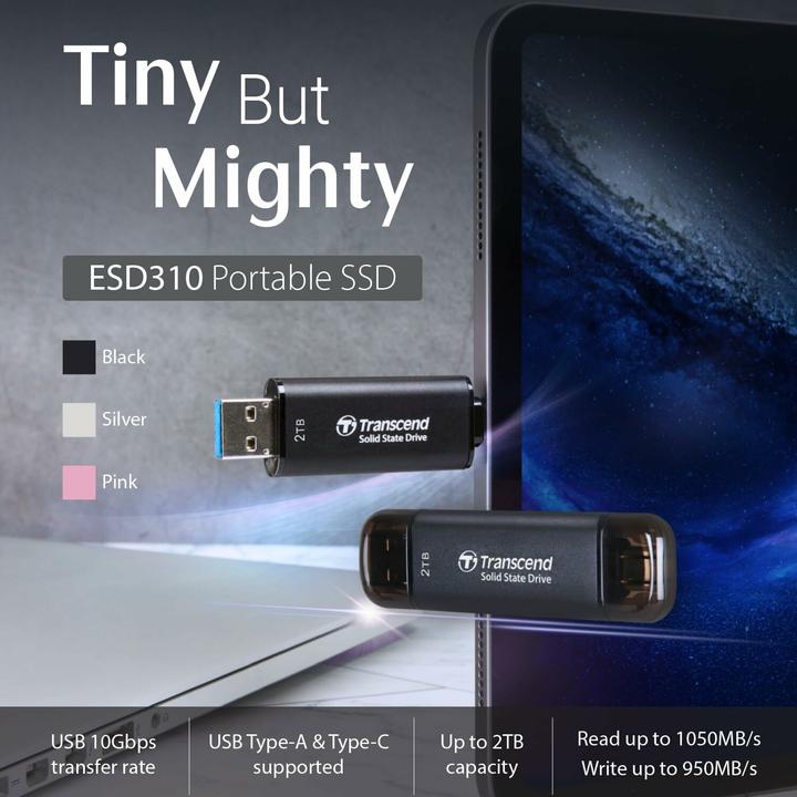 Actual product image Transcend ESD310C (512 GB, USB-A, USB-C)