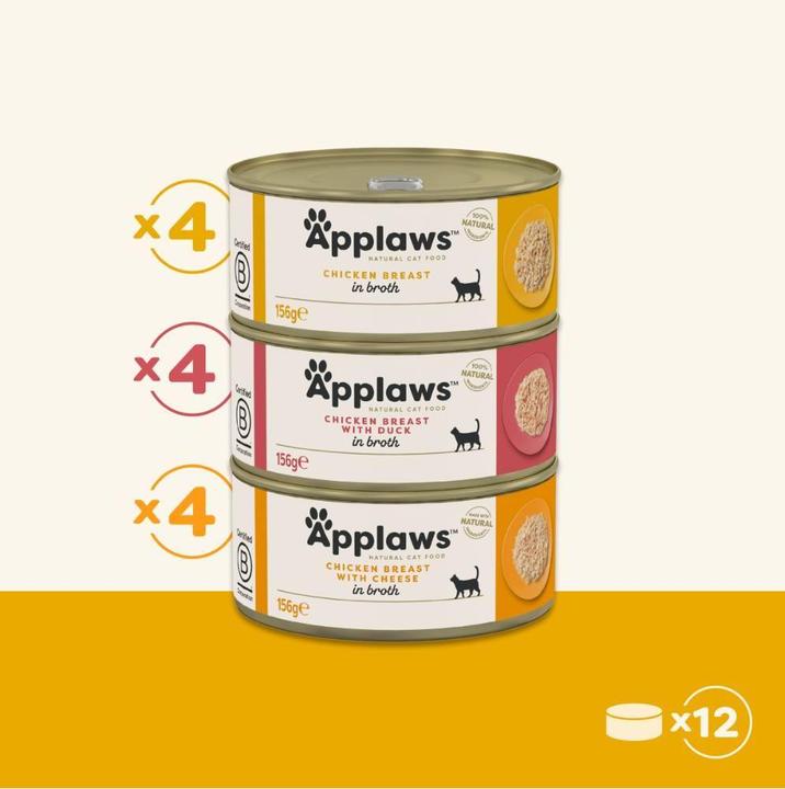 Image du produit Applaws Poulet au bouillon (Adulte, 12 pcs, 1872 g)