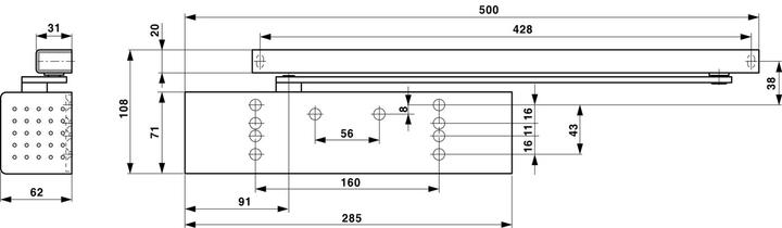 Image du produit Dormakaba Ferme-porte DORMA TS 93 G Contur, EN 2-5 (Porte vitrée, Intérieur)