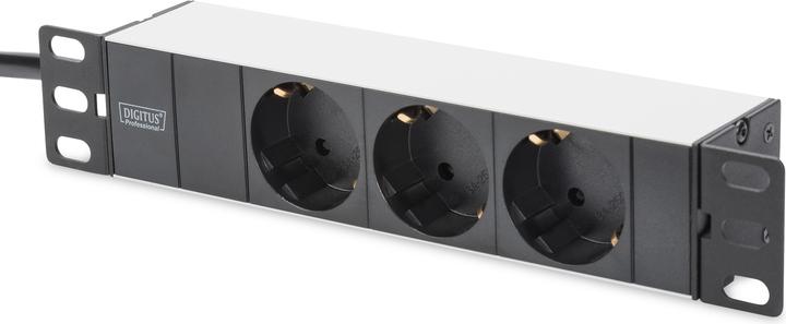 Immagine prodotto Digitus Striscia della presa 3-fold 25.4cm 10 pollici nero incl. staffa di installazione (3x, CEE 7/3, 2 m)