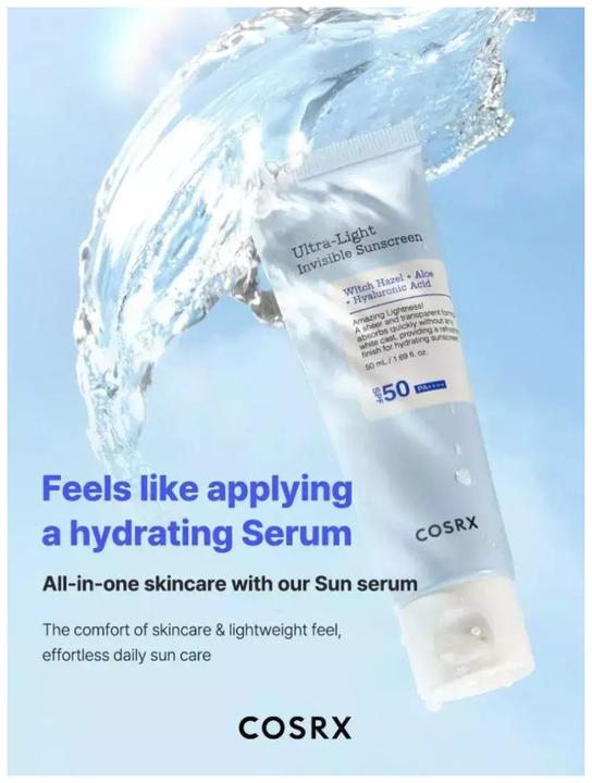 Image du produit Cosrx Écran solaire invisible ultra-léger (Crème solaire visage, SPF 50+, 50 ml)