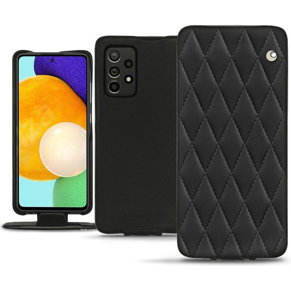 Noreve Lederschutzhülle vertikal (Samsung Galaxy A52), Smartphone Hülle, Schwarz
