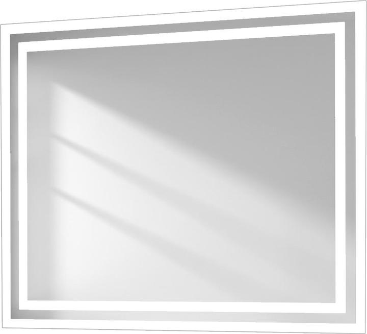 Actual product image Emke LED Bathroom Mirror 60x50 cm, Warm-/Cool White, Toggle Switch, Anti-Fog, Aluminum, IP44