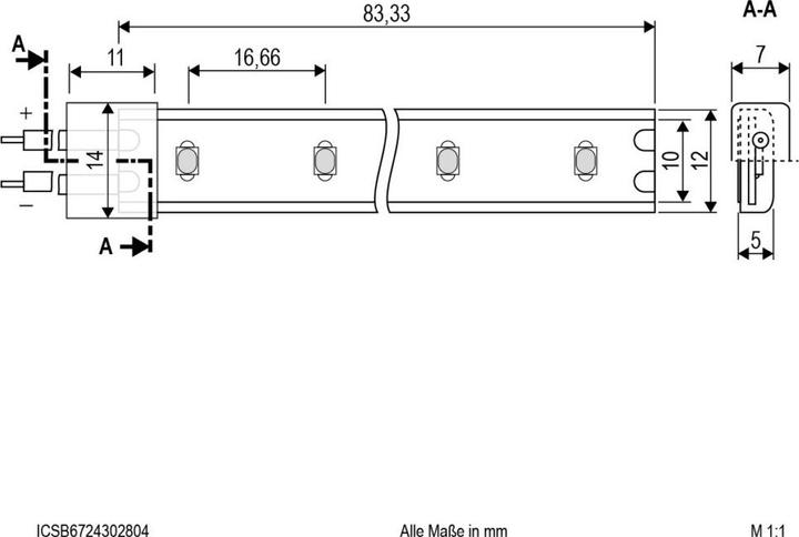 Produktbild EVN ICSB6724302804 LED-Strip IP67 24V/DC (Rot, 500 cm, Indoor)