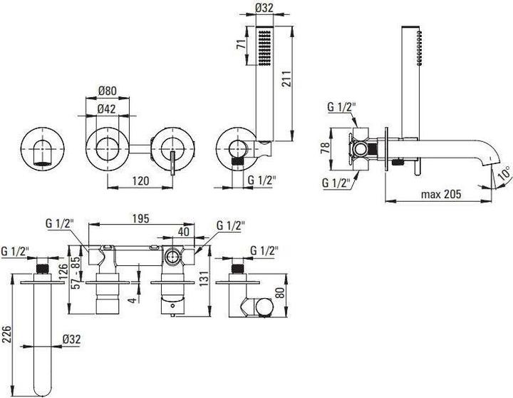Nutritional values and ingredients Deante Silia 4 Holes Bath Mixer Concealed Brg