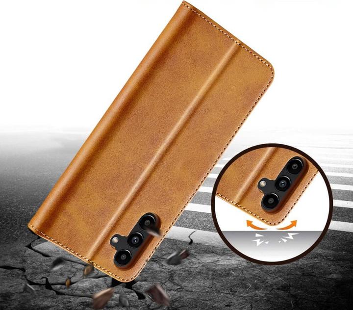 Produktbild LC.Imeeke Galaxy A35 - Leder Etui Hülle hellbraun (Samsung Galaxy A35)