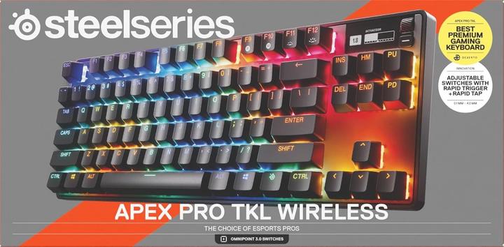Image du produit SteelSeries | Clavier de jeu | Apex Pro TKL Gen 3 | ND Layout | Bluetooth | Black | 2.4 GHz / Bluetooth/ Wired (Filaire, Sans fil)