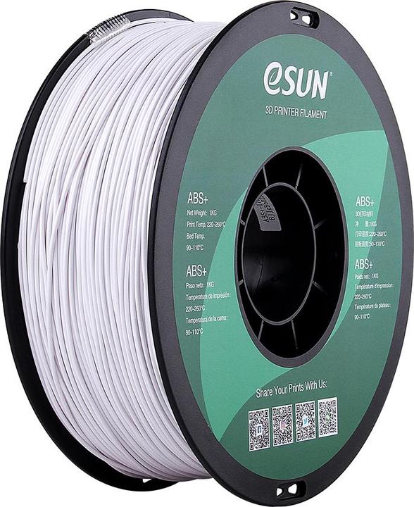 Produktbild eSUN ABS+ 1,75mm Cold White 1kg 3D Filament (ABS, 1.75 mm, 1000 g, Weiss)
