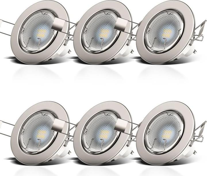 Produktbild B.K.Licht LED Einbauleuchten-Set, matt-nickel, 10xLED/GU10/5W (400 lm, GU10)