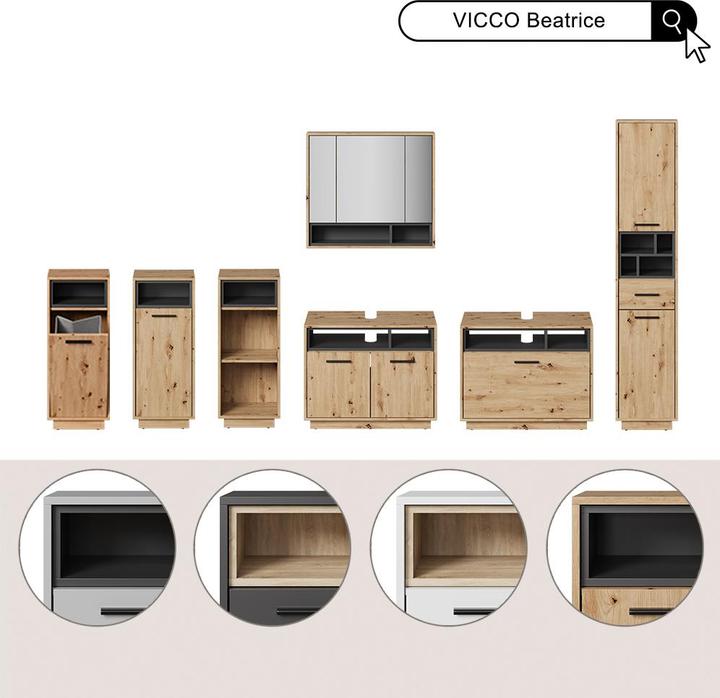 Produktbild Vicco Beatrice (80 x 20 x 72 cm)