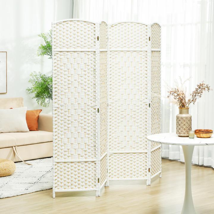 Actual product image Homcom Paravent Polypropylen, Kiefernholz Weiss