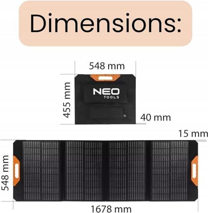 Actual product image Neo Tools Portable Solar Battery (140 W, 4.40 kg)