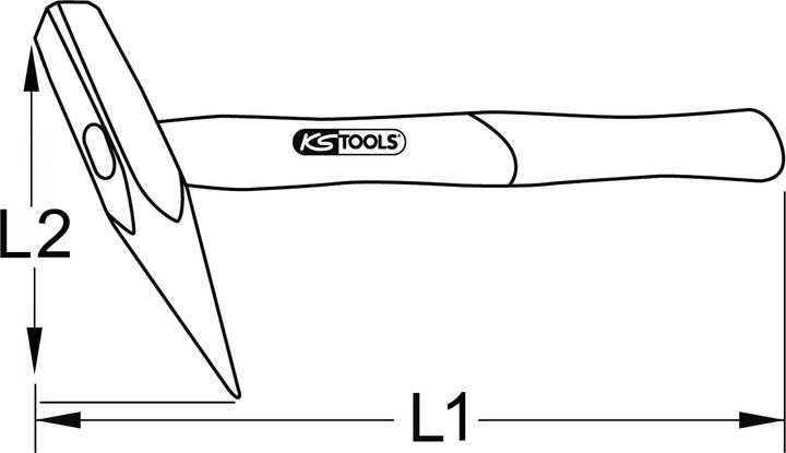 Image du produit KS Tools BRONZEplus Batteuse à trous/à travers, avec manche en hickory, 5000 g (5000 g)