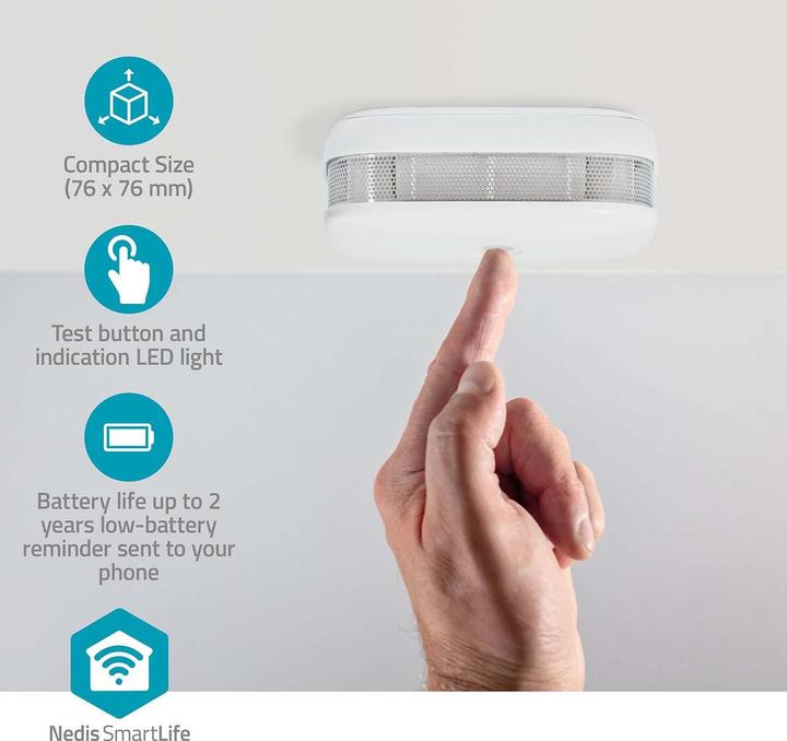 Actual product image Nedis SmartLife smoke detector