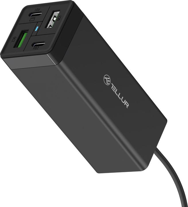 Actual product image Tellur AC charger PDHC2 65W (2xPD2xQC3.0) EU, UK, US black (65 W, 4 ports)