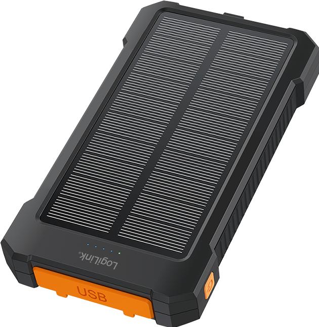 Image du produit LogiLink Solar Powerbank 10.000 mAh, schwarz (10000 mAh, 18 W)