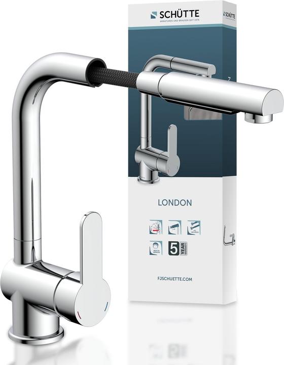 Produktbild Schütte Wasserhahn Küche LONDON Spültischarmatur Chrom Ausziehbar Schwenkbar 79700