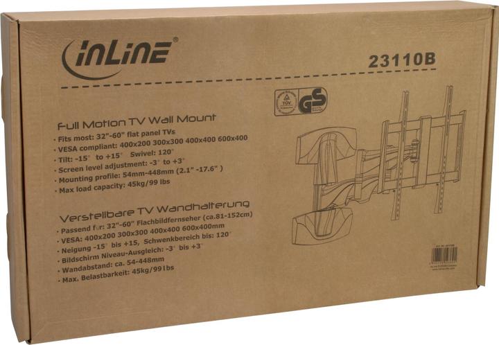 Image du produit InLine Support mural 37-70 pouces (94-178cm) max. 45kg pour TFT/LCD/LED/Plasma (Mur, 70", 45 kg)